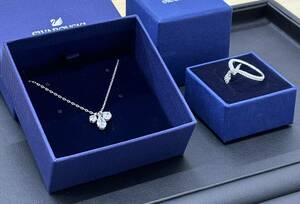 [ ultimate beautiful goods ]1 jpy Swarovski necklace ring ring accessory diamond manner 