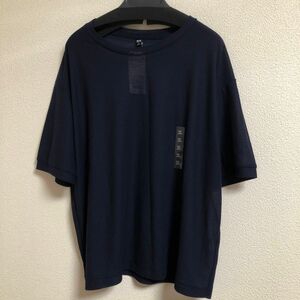 新品☆ユニクロUNIQLO クールネックTシャツ　ネイビー　XLサイズ