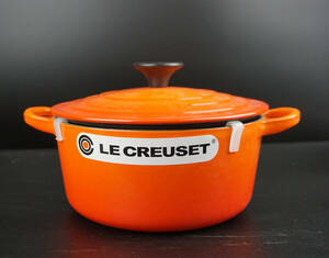 ★先着送料無料★ルクルーゼ★高級定番人気 ココットロンド 18cm オレンジ 箱入 LE CREUSET 新品未使用