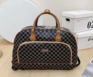  new goods small size 2 wheel Toro Lee case Boston bag PU suitcase multifunction storage convenience machine inside bringing in traveling bag waterproof check pattern 2 сolor selection possible 