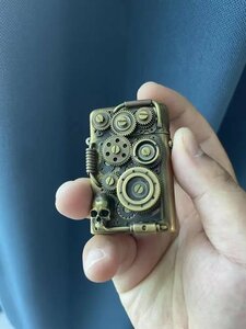 新品 ZORRO 機械 SteamPunk solid brass Armor ライター 重量感 ライター 未使用 オイルライター 歯車は回転できます