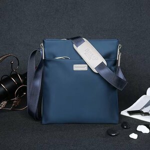 ◆新品 防水ナイロン 高品質 ショルダーバッグ ビジネスバッグ メンズ バッグ 鞄 斜めがけ 軽量 カバン 通学 ネイビー