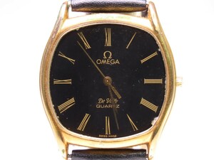 ■♪価格高騰! 資産価値！ 稼働 電池新品 メンズ ビンテージ 高級超レア！ OMEGA オメガ Deville デビル クオーツ ベルト新品 尾錠純正