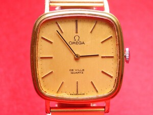 ■♪価格高騰! 資産価値！ 稼働 電池新品 メンズ ビンテージ 高級超レア！ OMEGA オメガ Deville デビル クオーツ