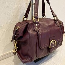 【美品】【コーチ】COACH 2way バッグ ハンド 肩掛けショルダー レザー ボルドー 24690 （20240522）_画像2