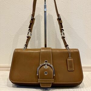 【コーチ】COACH レザー ワンショルダーバッグ ハンドバッグ ブラウン 9739 （20240546）