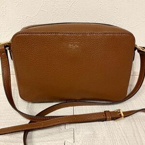 [ rare ][ unused storage goods ][ Ralph Lauren ] camera bag shoulder bag pochette diagonal .. leather Brown 