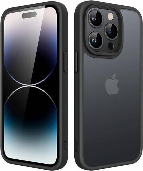2307455☆ JEDirect マットケース iPhone 14 Pro 6.1インチ用 耐衝撃性ミリタリーグレードの落下防止 つや消しの半透明の背面電話カバー