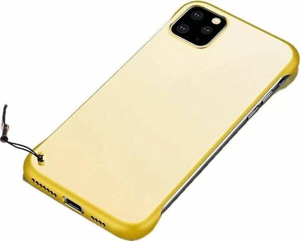 2313314☆ NIMASO ケース iPhone12ProMax ケース 軽量 フレーム無し仕様 耐衝撃 TPU+PC さらさら手触り スマホケース 薄型 （イエロー）