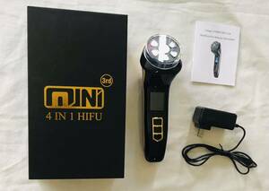 【現状品】ミニHifu美顔器 パルス追加 4in1 しわたるみ対策 RFラジオ波 EMS LED 若返り整形美顔機 コラーゲンひきしめ Vシェイプ しわ除去