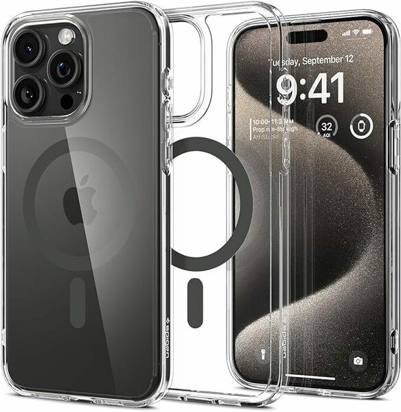 Spigen iPhone 15 Pro Max ケース クリア MagSafe対応 米軍MIL規格 ウルトラ・ハイブリッド・マグフィット ACS06577 