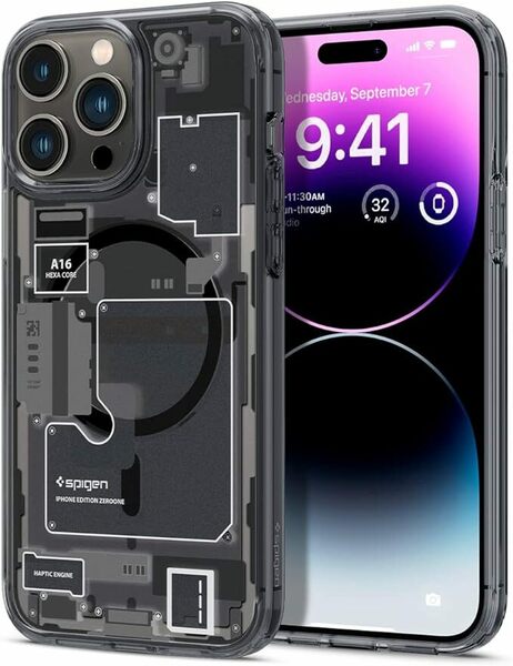 Spigen iPhone 14 Pro Max ケース MagSafe対応 マグネット搭載 黄変なし 2重構造 米軍MIL規格取得 耐衝撃 ACS05539 (ゼロ・ワン)