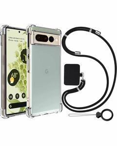 Ausrann Pixel7 pro ケース Google pixel 7 pro ケース スマホケース ピクセル7pro ショルダー [ストラップ2枚付き] 肩がけ (クリア)