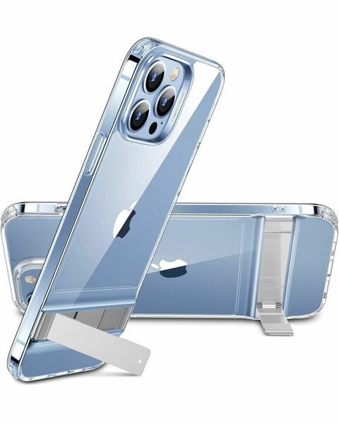 ESR iPhone 13 Pro Max ケース メタルキックスタンドケース 特許取得キックスタンド 3wayスタンドスタンドにロゴなし 6.7インチ クリア