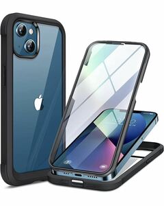 Miracase iPhone13 用 スマホケース カバー 9H 強化ガラス 2021 6.1インチ フルカバー 360°保護 ワイヤレス充電対応 黒