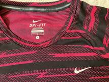 ★中古 美品★NIKE ナイキ DRI-FIT ドライフィット 半袖 Tシャツ Lサイズ 黒×赤_画像3