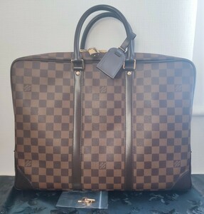 ★超極美品★LOUIS VUITTON ルイヴィトン ダミエ 超お洒落 ビジネスバッグ ブリーフケース 書類鞄★シリアルあり,カテナ&鍵付き★