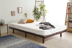  pine material height 3 -step adjustment with legs duckboard bed frame double [lilita] Brown nzclub