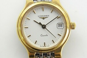 I599-N35-1103◎ LONGINES ロンジン デイト レディース クォーツ 腕時計 現状品① ◎