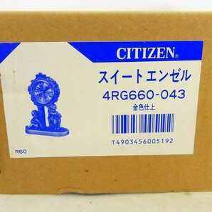 J894-J26-339 CITIZEN シチズン 4RG660-043 スイートエンゼル 置時計 クオーツ アンティーク 現状品②の画像2