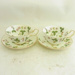 L791-Y30-1284 WEDGWOOD ウェッジウッド ワイルドストロベリー カップ＆ソーサ 現状品②