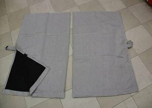 トラックカーテン ノーマル センターカーテン 表グレー／裏黒 安心の日本製。 巾120㎝ｘ100㎝(左右2枚入り) フック金具付き