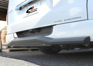 200系 ハイエース 標準 角型 リヤ スキッドバー リア ステップ バンパー リア ガード S-GL DX スクエ