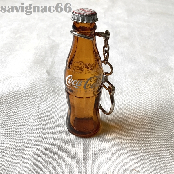60年代 フレンチキーホルダー ミニチュア CocaCola コカ・コーラ ボトル 瓶 ★ 王冠 フランス vintage 昭和レトロ ノベルティ アンティーク