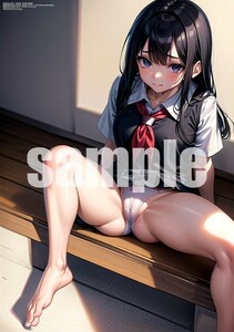 【 高画質 アート ポスター A4 】制服 学校 ヌード グラビア セクシー コスプレ イラスト かわいい 美人 美女 AI 写真 b32