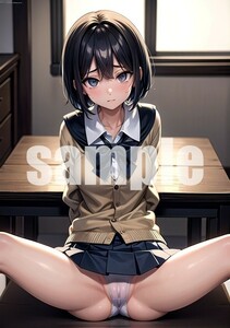 【 高画質 アート ポスター A4 】制服 学校 ヌード グラビア セクシー コスプレ イラスト かわいい 美人 美女 AI 写真 b11