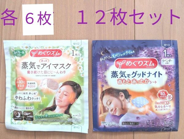 めぐりズム 蒸気でホットアイマスク＆グッドナイト　お試し１２枚セット