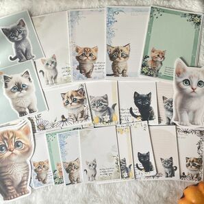 22 こねこ メモセット メモ 紙モノ おすそ分けファイル　セット