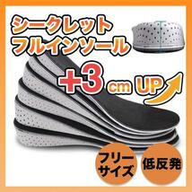 【3cm UP】 シークレットインソール 中敷き 身長アップ レディース メンズ_画像1