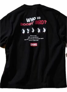 チャムス　Tシャツ　WHO IS BOOBY BIRD(ブラック)L