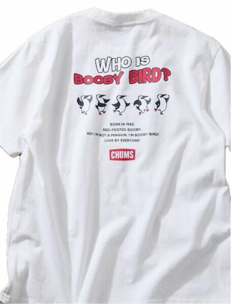 チャムス　Tシャツ　WHO IS BOOBY BIRD(ホワイト)XL