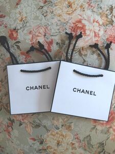 新品 シャネル ショッパー 紙袋 2枚 ショップ袋 ホワイト 白 CHANEL 未使用 シャネルショッパー シャネルショップ袋 