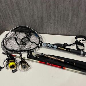  fishing gear set fishing fishing fishing rod rod scoop net throwing rod spinning reel reel net 