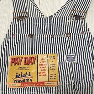 40's PAY DAY overall Laile load stripe Overalls (Railroad Stripe)