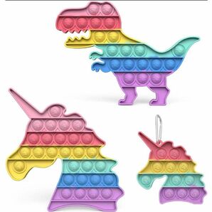SVNVIOZ プッシュポップ セット 恐竜 ユニコーン スクイーズ玩具 かわいい ボードゲーム 減圧グッズ ストレス解消