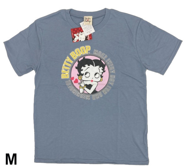 即決新品 ベティ 半袖Tシャツ 男女兼用 M メンズサイズ Dブルー系 Betty Boop 送料無料