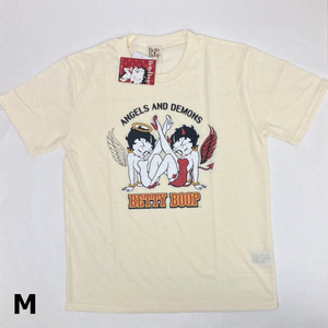 即決新品 ベティ 半袖Tシャツ 男女兼用 メンズサイズ M アイボリー系 A柄 Betty Boop 送料無料