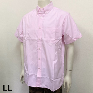 即決新品 メンズ 半袖シャツ 形態安定 ピンク LL 送料無料