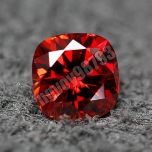 最安★ラボ クッションカットレッドダイヤモンド 0.6ct 宝石 輝き 高品質 宝石シリーズ スクエア形状 モアッサナイト 証明書付
