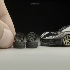 カスタムホイール タイヤ パーツ 1/64 1 64 1:64 トミカ ホットウィール MINI GT マジョレット 等に最適 深リム BNDS GT シルバーの画像3