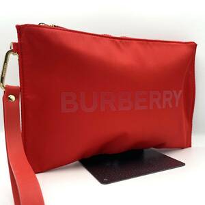 1 иен [ новый товар не использовался ]BURBERRY Burberry клатч ручная сумочка сумка ручная сумочка редкий бизнес женский мужской красный красный 