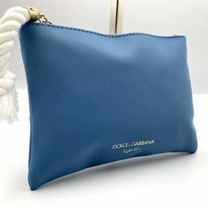 1 jpy [ unused new goods ]Dolce&Gabbana Dolce and Gabbana clutch bag second bag DG Logo blue pouch business ..
