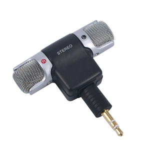PFM 超小型ステレオマイク 3.5mmプラグ パソコンやビデオカメラやデジカメの音声入力に 簡単小型マイク ステレオ 集音器 電池不要 角度調整