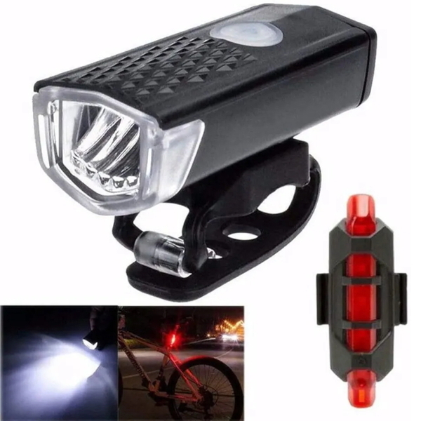 P激安サイクルライトセット 自転車ライトセット USB充電式LEDライト フロントライトとテールライトセット明るい自転車ライト 3パターン点灯