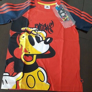 adidas　アディダス　ディズニー ミッキー Tシャツ レッド キャラクター 半袖　キッズ130 新品未使用タグ付き　ミッキーマウス　スポーツ　