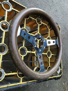  that time thing made in Japan small diameter 32cm old car highway racer wooden steering wheel wood steering wheel Hakosuka Ken&Mary Japan Cresta Mark II